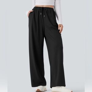 HALARA Black Wide-Leg Track Pants